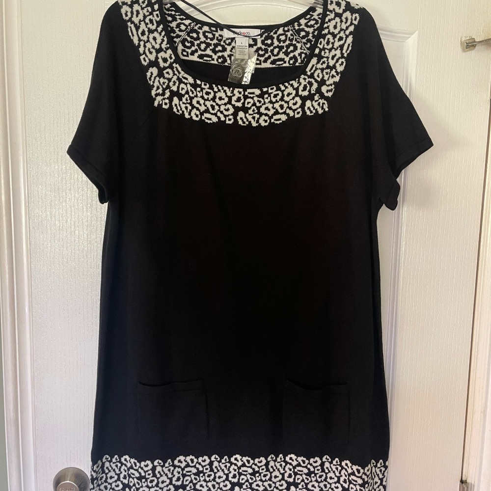 Style & Co Sweater Dress With Front Pockets ( New) Size L